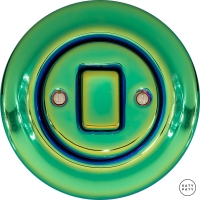 Выключатель одноклавишный Chloredo(зеркальный зелёный) с широкой клавишей